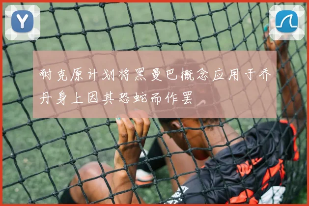 耐克原计划将黑曼巴概念应用于乔丹身上因其恐蛇而作罢